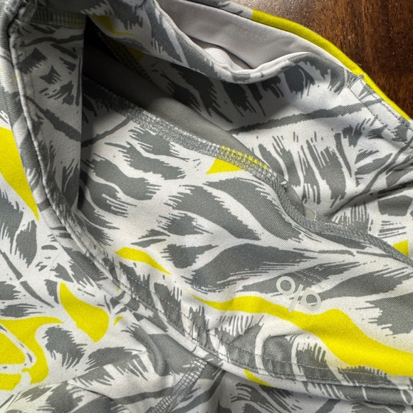 Alo Yoga Airbrush Compression Leggings Palm Spring Zest Yellow Tropical - M - Picture 2 of 3